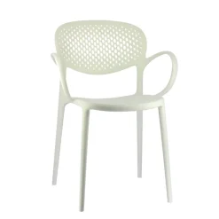 Abby Connubia® Fauteuil empilable en polypropylène recyclé avec dossier microperforé