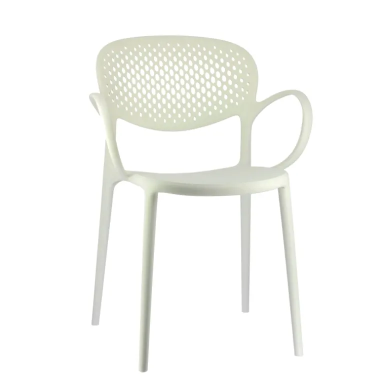 Abby Connubia® Fauteuil empilable en polypropylène recyclé avec dossier microperforé