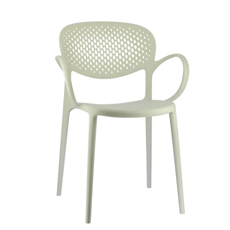 Abby Connubia® Fauteuil empilable en polypropylène recyclé avec dossier microperforé