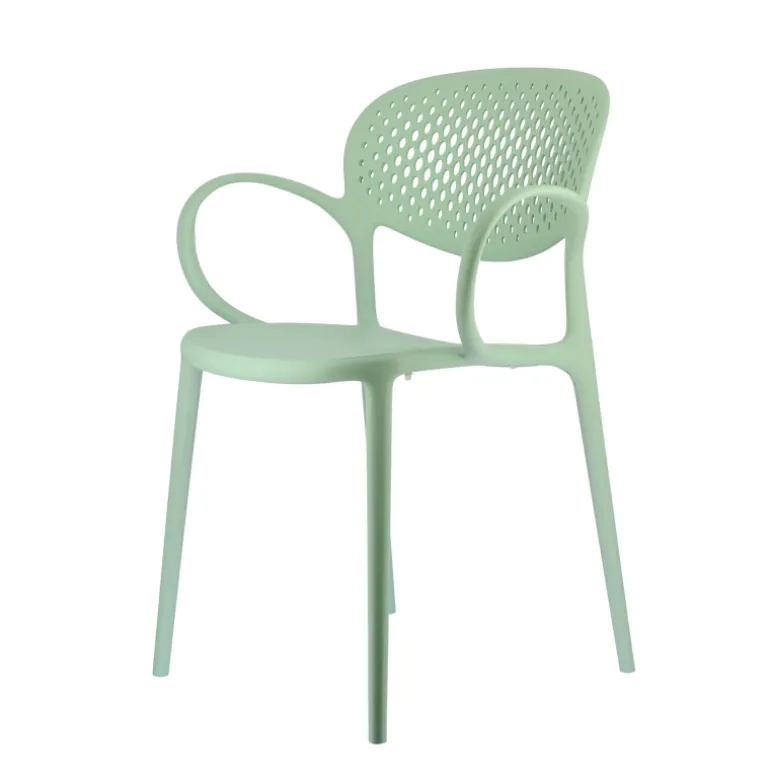 Abby Connubia® Fauteuil empilable en polypropylène recyclé avec dossier microperforé