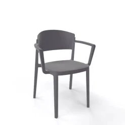 Abuela B Chaise avec accoudoirs empilable en technopolymère