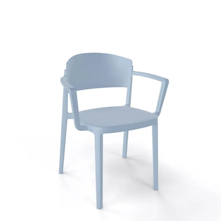 Abuela B Chaise avec accoudoirs empilable en technopolymère