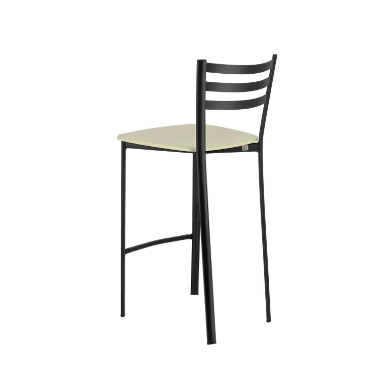 Ace 1329 Tabouret de cuisine en métal et assise bois hauteur snack