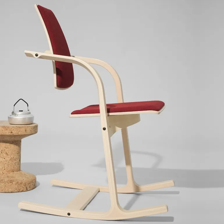 Actulum Varier® Fauteuil de bureau ergonomique à bascule en tissu et bois