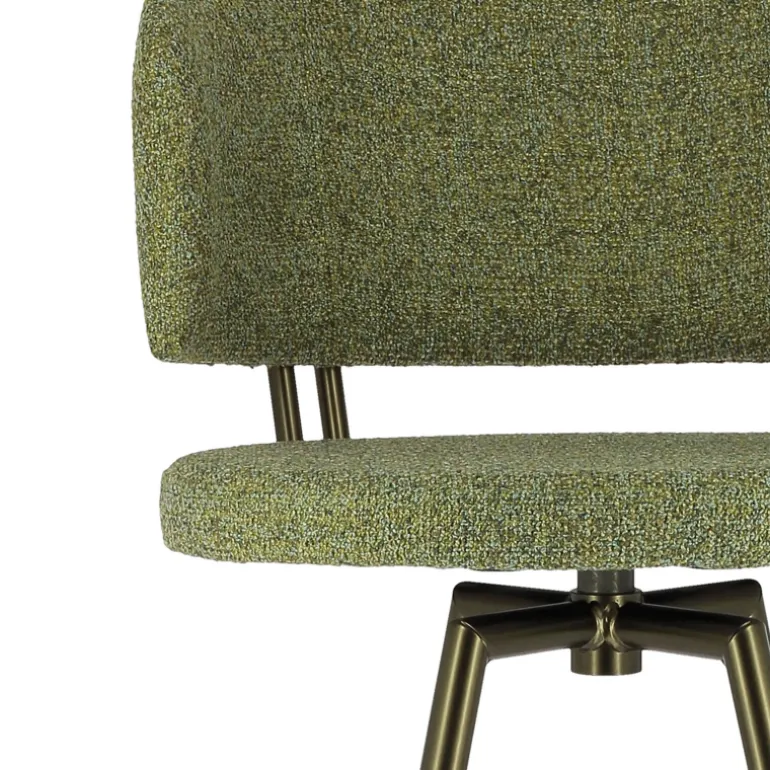Adagio Tabouret de bar moderne pivotant en tissu et pieds métal