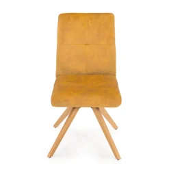 Adèle Chaise en tissu pivotante confortable avec pieds bois