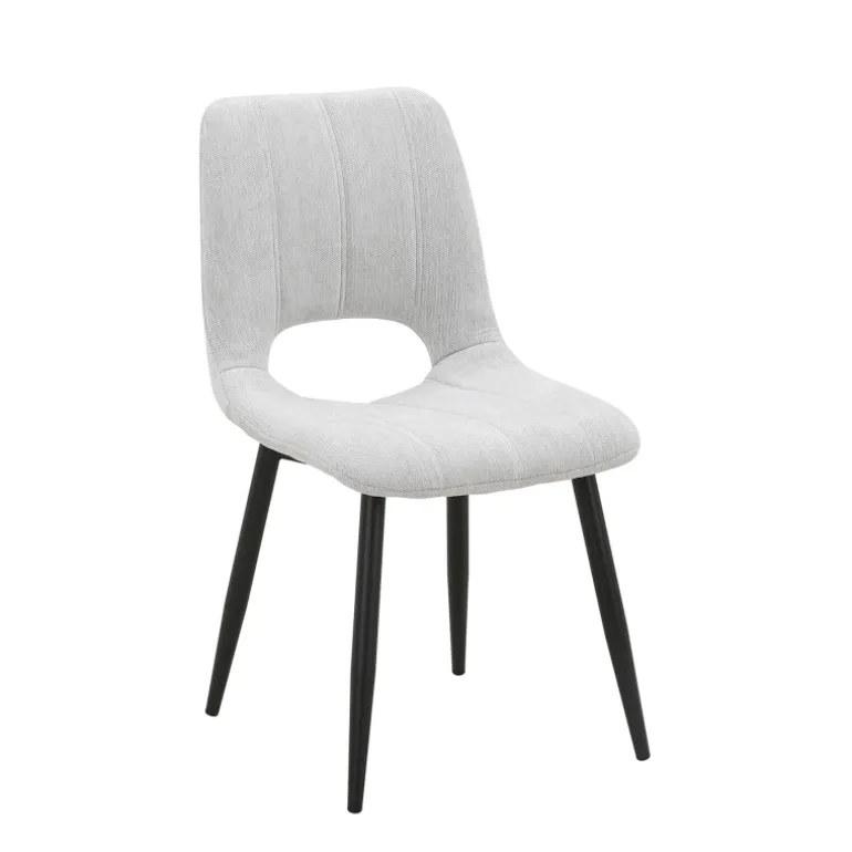 AgatheChaise cosy en tissu avec pieds en métal noir
