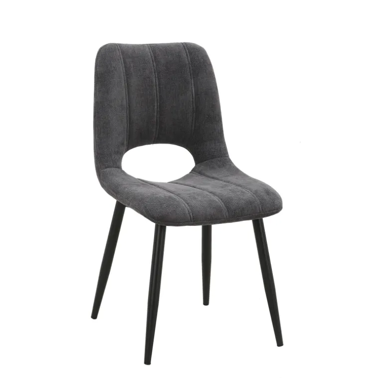 AgatheChaise cosy en tissu avec pieds en métal noir