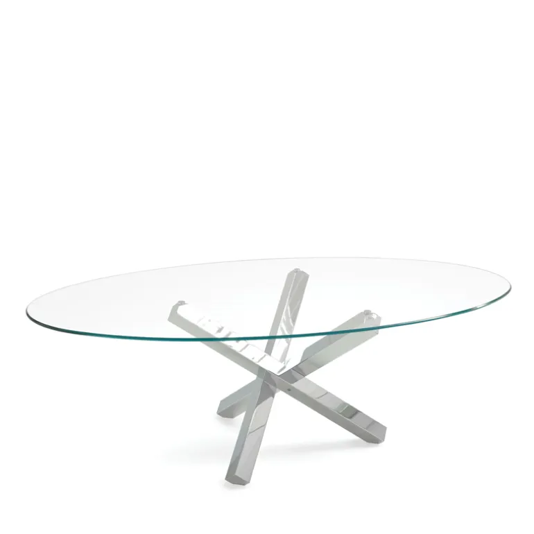 Aikido Sovet® Table de salle à manger ovale design en verre