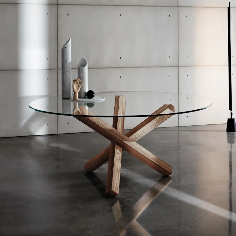 Aikido Sovet® Table en verre design ronde