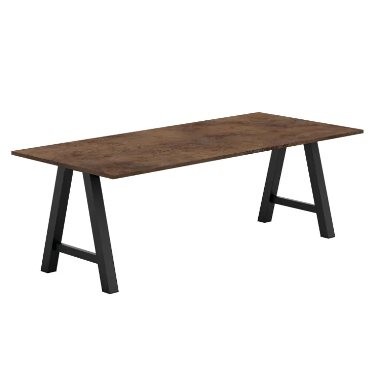 Alegro Table belge rectangulaire en stratifié avec pieds en forme de tréteau