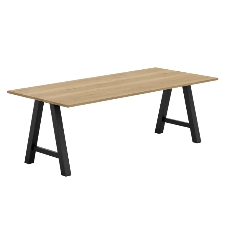 Alegro Table belge rectangulaire en stratifié avec pieds en forme de tréteau