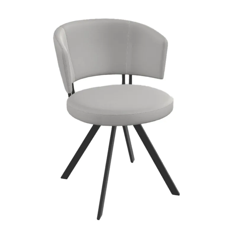 Allure Chaise design confortable pivotante en simili avec pieds en métal