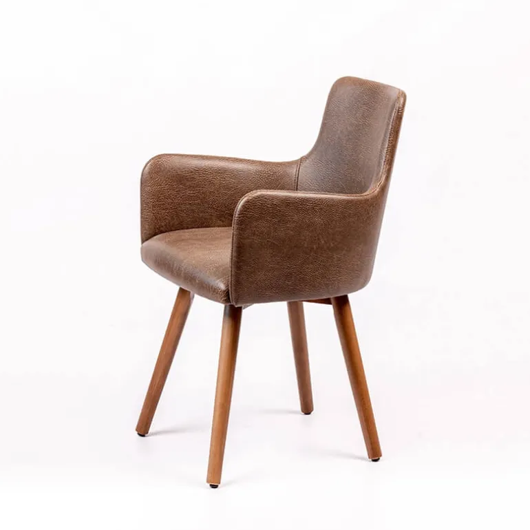 Anders Fauteuil rembourré avec pieds bois