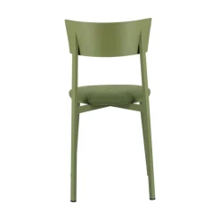 Anémone Carrier® Chaise française avec assise en tissu rembourrée et dossier métal