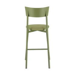 Anémone Carrier® Tabouret snack français avec assise en tissu rembourrée et dossier métal