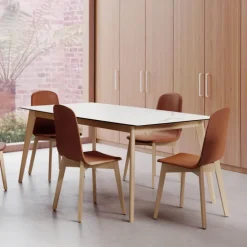 Atlas Table scandinave en céramique avec pieds bois