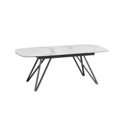 BabyloneTable en céramique extensible avec pieds design en métal noir