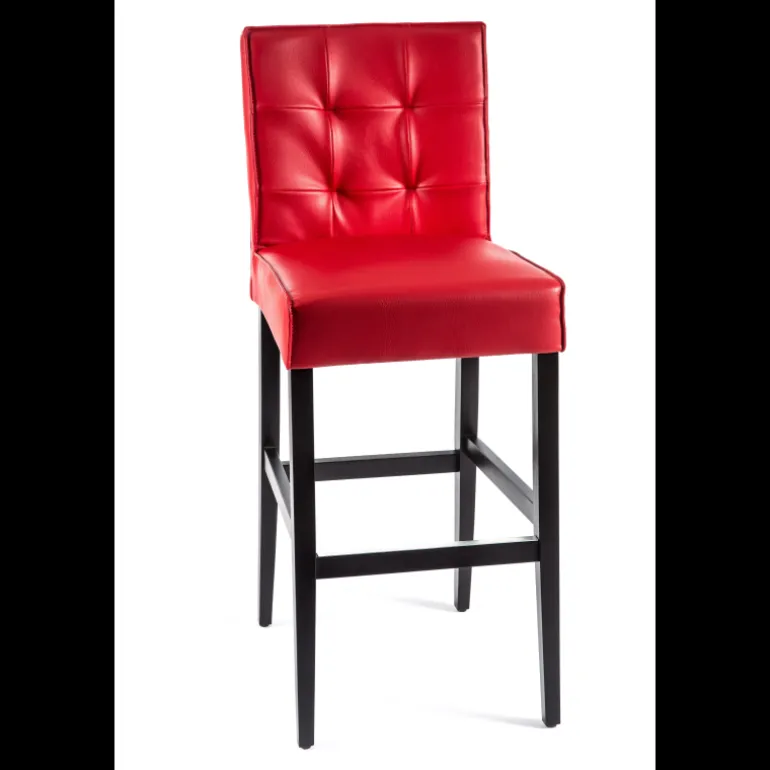 BarCarpe 2 Tabouret de bar matelassé en synthétique et bois