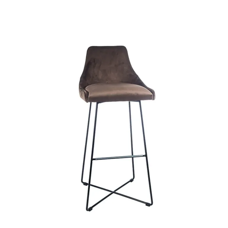 BarLars line Tabouret de bar en métal et tissu