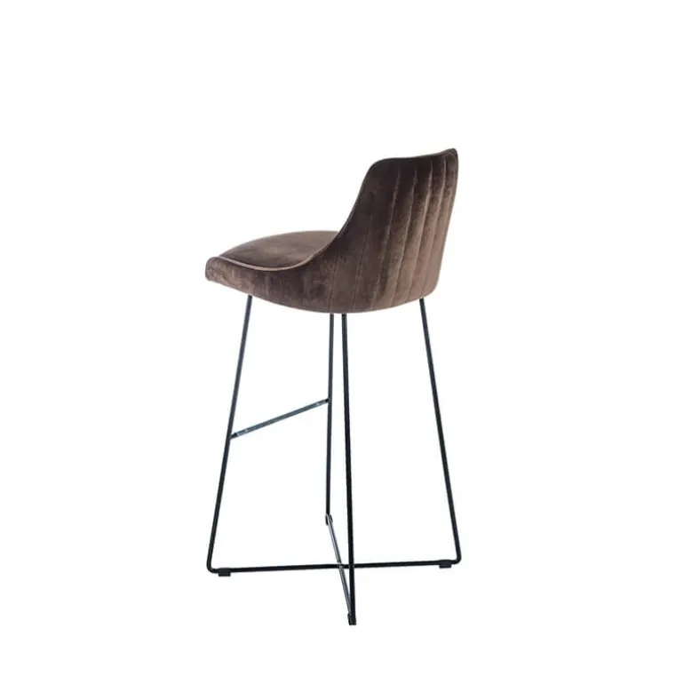 BarLars line Tabouret de bar en métal et tissu