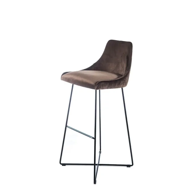 BarLars line Tabouret de bar en métal et tissu
