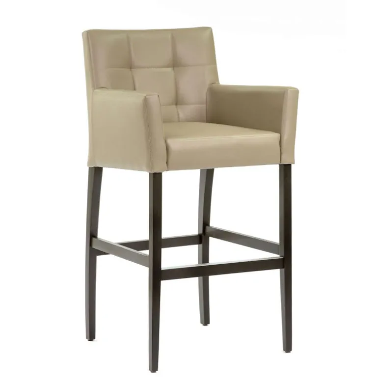 BarMatiz Tabouret de bar avec dossier matelassé et accoudoirs