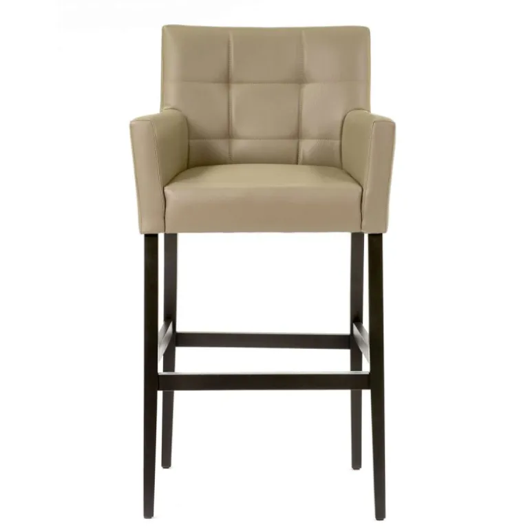 BarMatiz Tabouret de bar avec dossier matelassé et accoudoirs