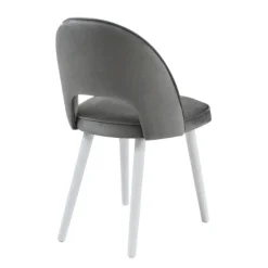 Bistrot Chaise cosy avec dossier ajouré en tissu et pieds bois
