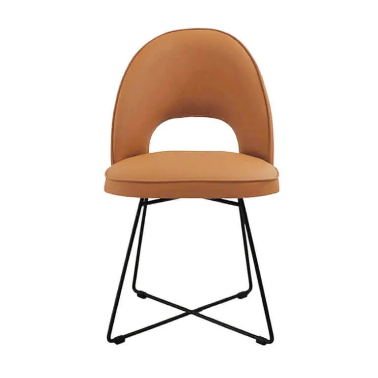 Bistrot Chaise cosy en tissu dossier ajouré avec pieds design