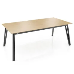 Brest Mobitec® Table en bois massif extensible avec pieds en métal forme épingle