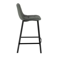CarviTabouret matelassé hauteur snack en tissu