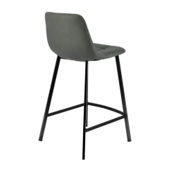 CarviTabouret matelassé hauteur snack en tissu