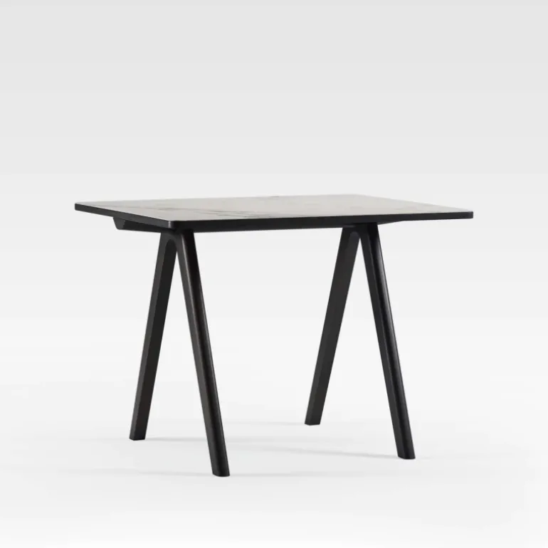 Chevron Table haute de designer en céramique et bois