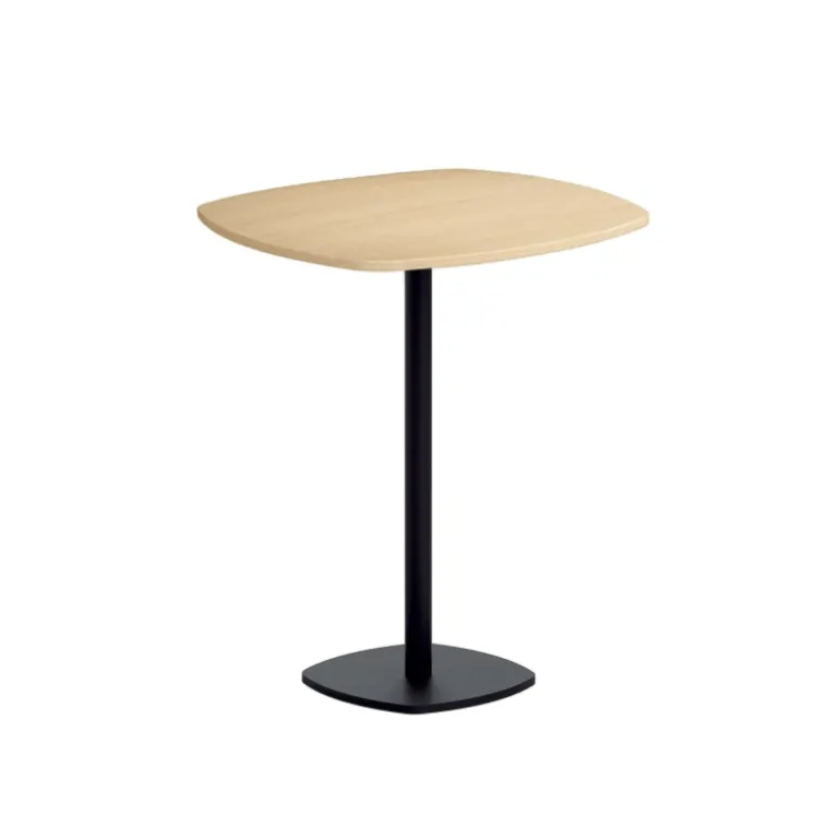 Circa Table snack de cuisine carrée aux bords arrondis avec pied central