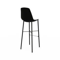 Cloe Tabouret de bar belge moderne avec coque en polypropylène et pieds en métal