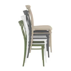 Cross Chaise de terrasse bistrot empilable en polypropylène