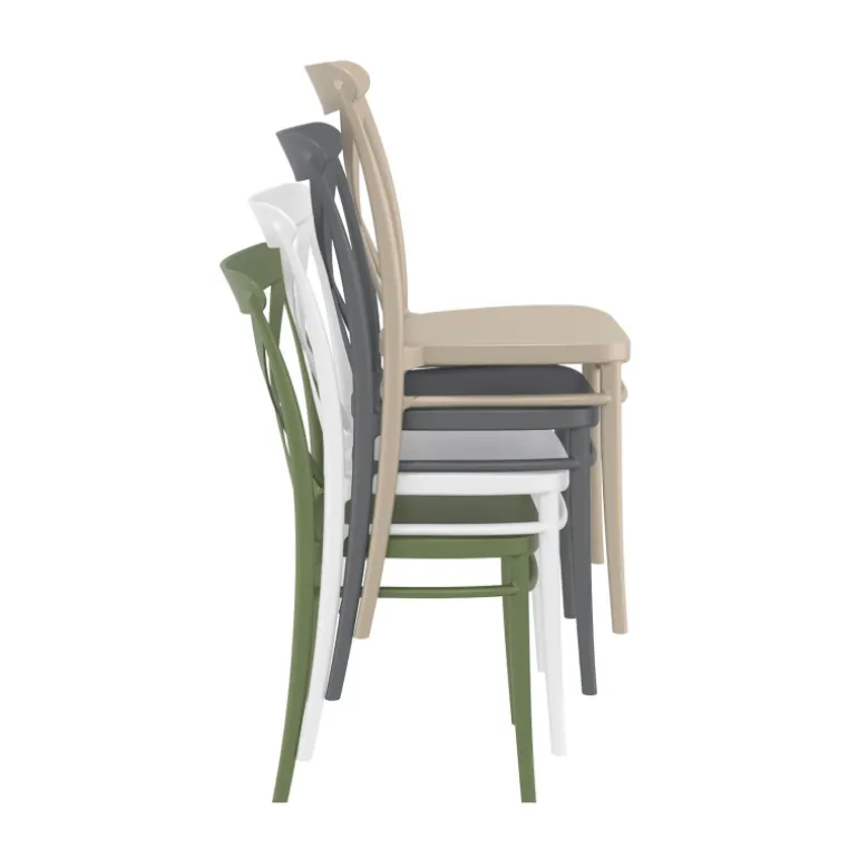 Cross Chaise de terrasse bistrot empilable en polypropylène