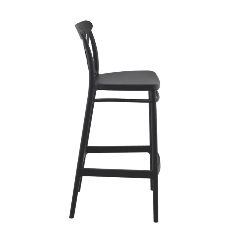 Cross Tabouret de bar moderne avec dossier en polypropylène