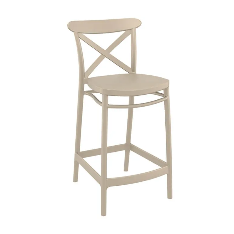 Cross Tabouret snack moderne en polypropylène avec dossier