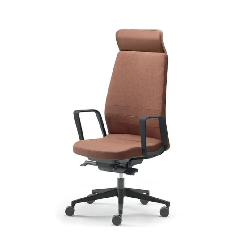 Eden 02 Fauteuil de direction en tissu avec têtière made in France