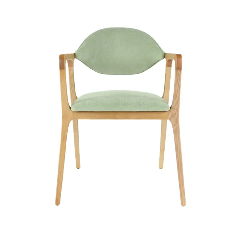 Eden Fauteuil design en bois massif et tissu