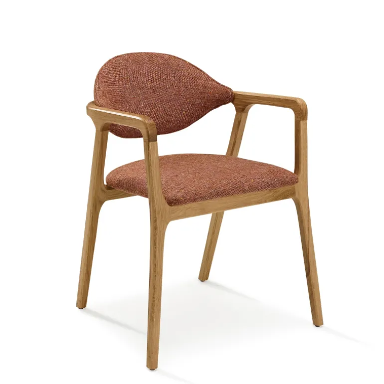 Eden Fauteuil design en bois massif et tissu