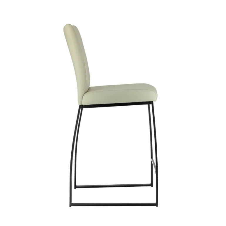Elite Tabouret snack rembourré en simili et métal