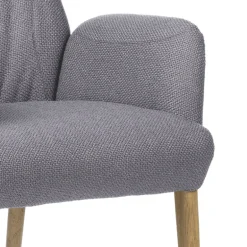 EnoraMobitec® Fauteuil cocooning en tissu et pieds en bois