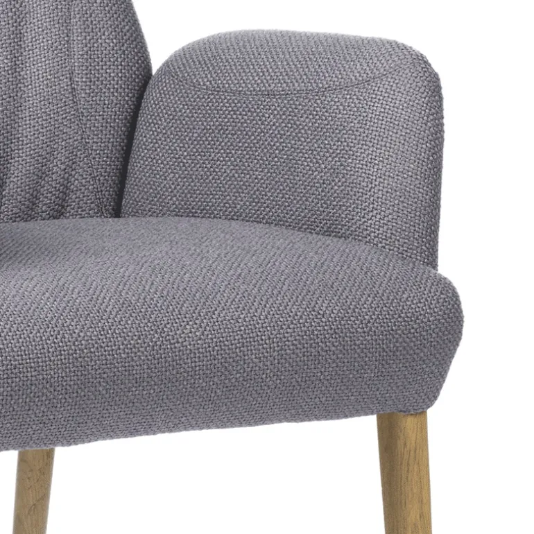 EnoraMobitec® Fauteuil cocooning en tissu et pieds en bois