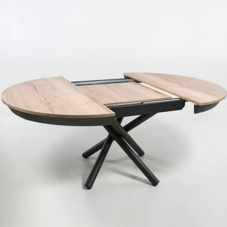 Fahrenheit Table ronde extensible design en mélaminé et pied mikado