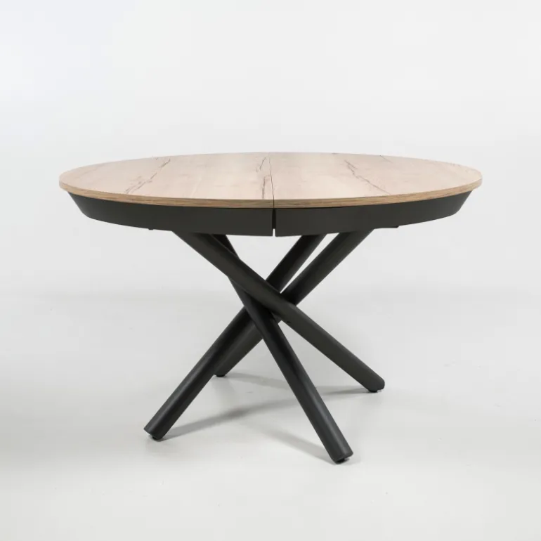 Fahrenheit Table ronde extensible design en mélaminé et pied mikado