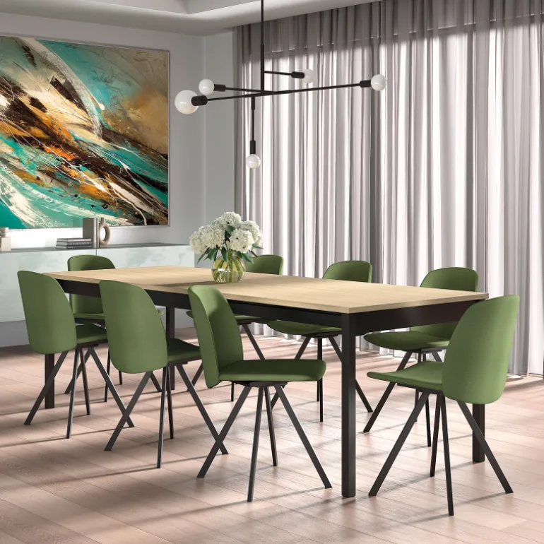 Figaro Chaise moderne pivotante en tissu fabriquée en Belgique