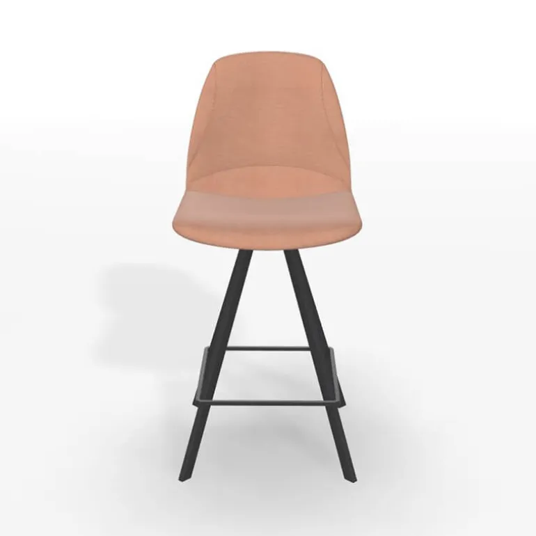 Girona Tabouret pivotant avec dossier hauteur snack en tissu
